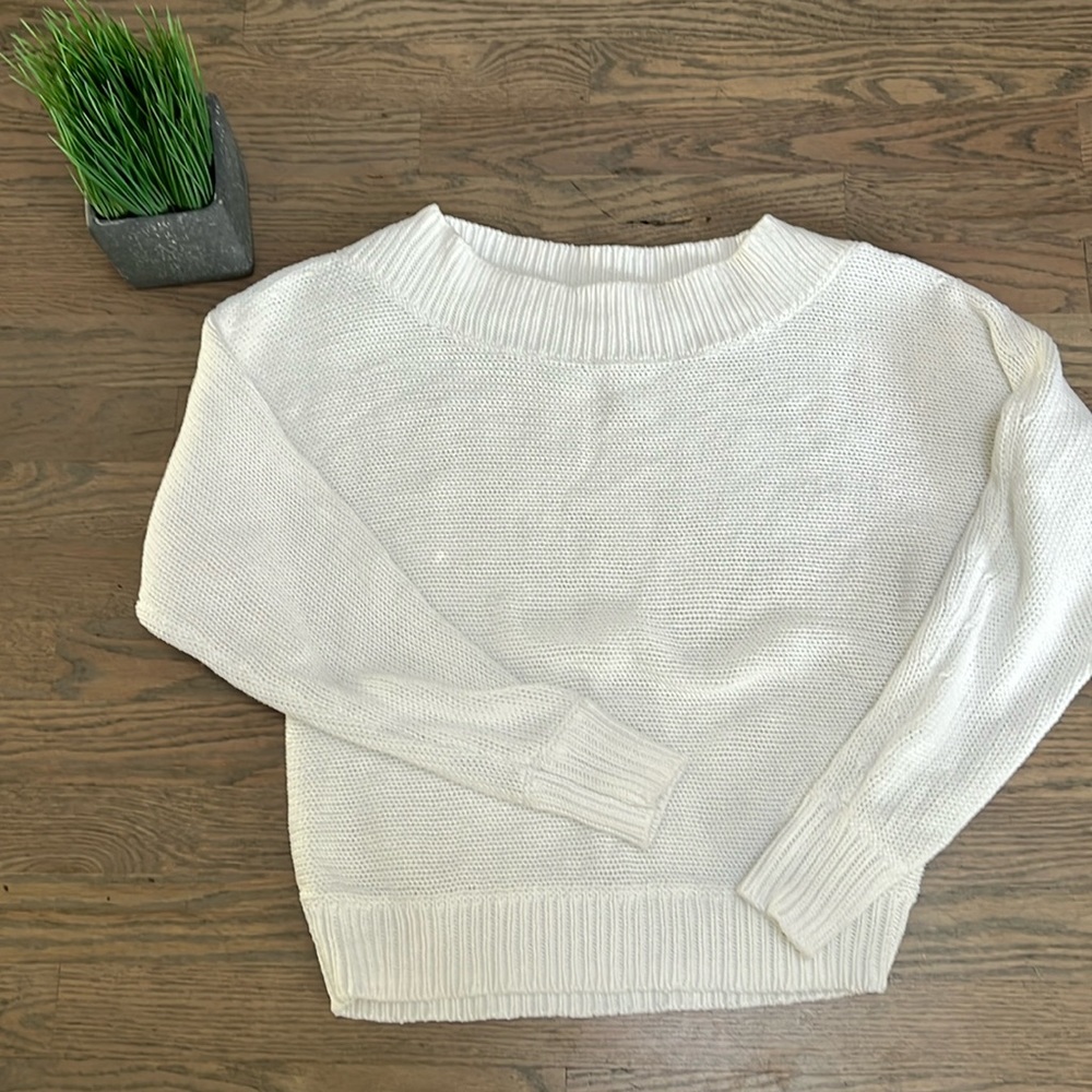 Gap wide neck cable sweater